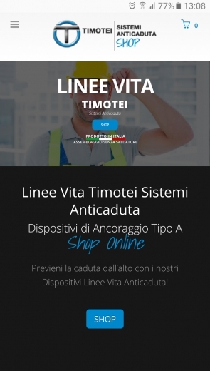 Timotei Sistemi Anticaduta Shop - Realizzazione sito web eCommerce - Web Graphic design - Wordpress - responsive - Patrizio Rossi