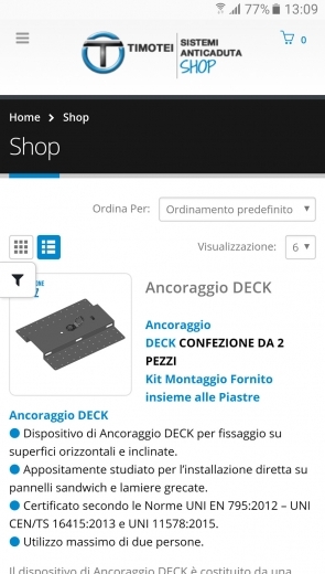 Timotei Sistemi Anticaduta Shop - Realizzazione sito web eCommerce - Web Graphic design - Wordpress - responsive - Patrizio Rossi